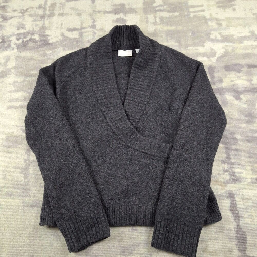 Citta by Anthropologie Black Fuzzy Wool Blend Sweater Womens Size Small S Cozy